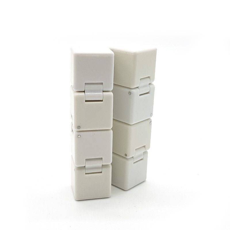 Bufftee Infinity Cube Fidget- Folding Magic Cube - Tesseract White