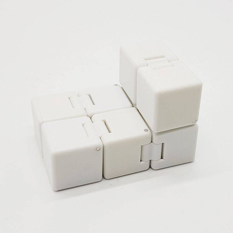 Bufftee Infinity Cube Fidget- Folding Magic Cube - Tesseract White