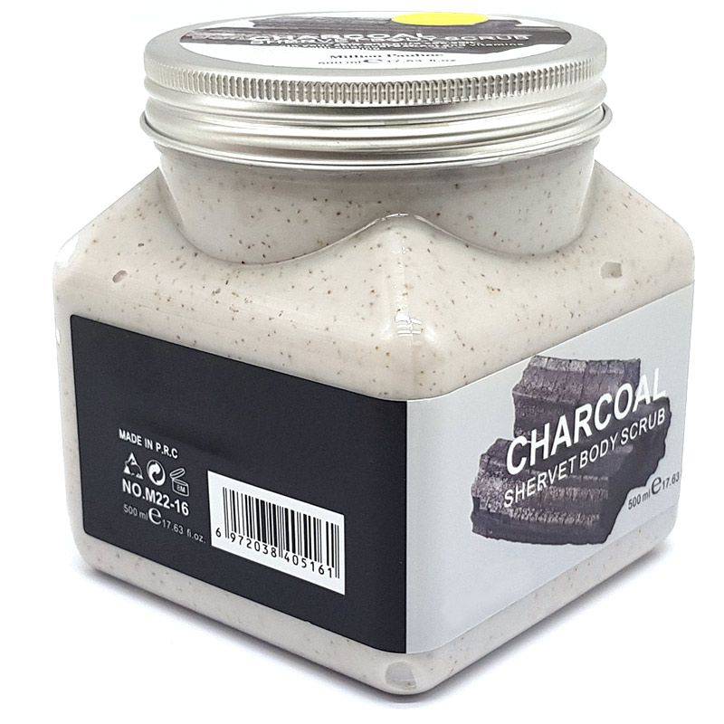 Bufftee Charcoal Body Scrub - Face Scrub - Skin scrub - Large 500ml Tub