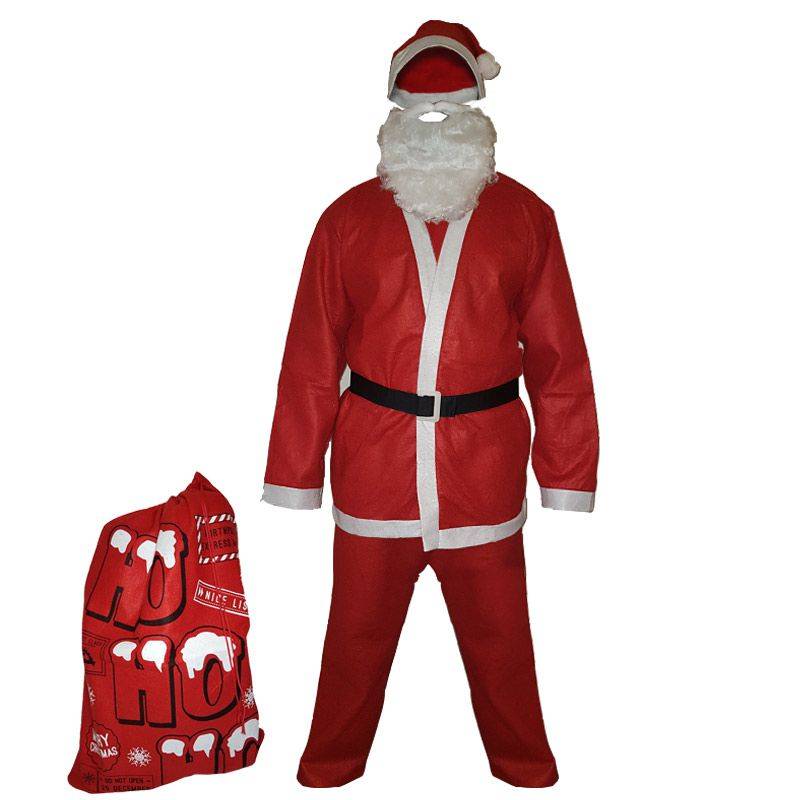 Christmas Santa Claus Suit with Santa Hat & sack - Cosplay Outfit