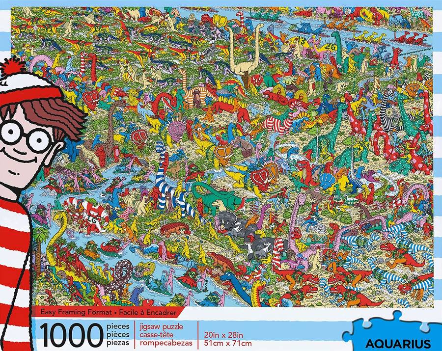 Where's Waldo?: Dinosaurs - 1000 Piece Puzzle (New) - Aquarius 1200G