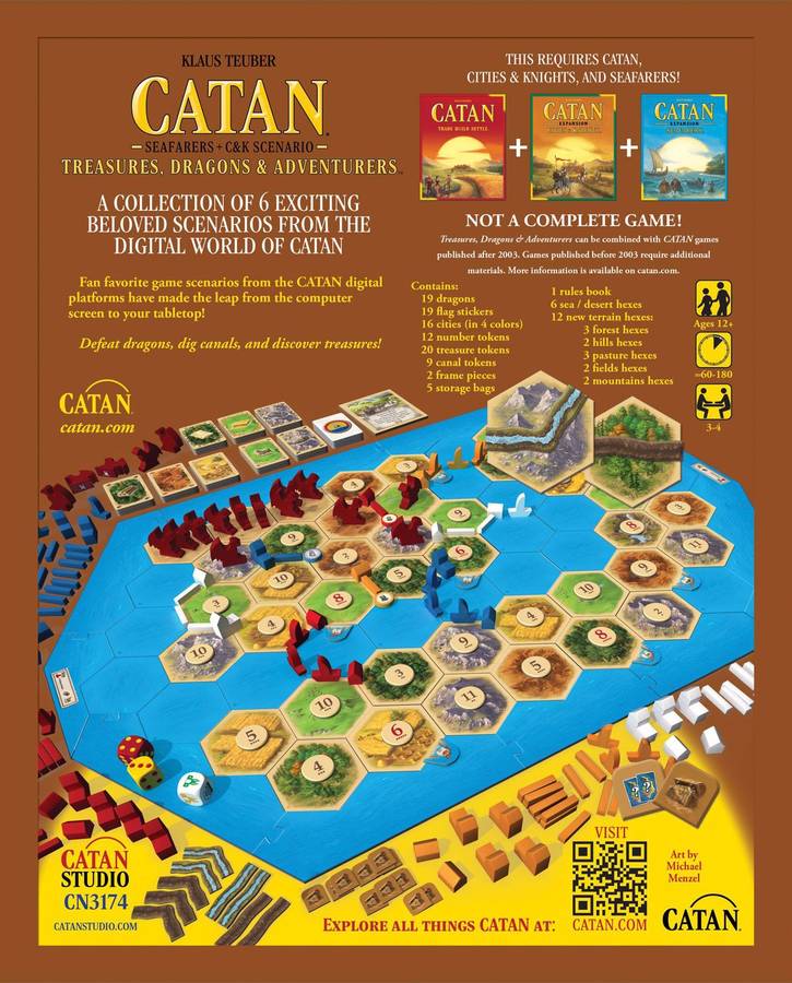 Catan: Seafarers and Cities & Knights Scenario - Treasures, Dragons & Adventurers (New) - Catan