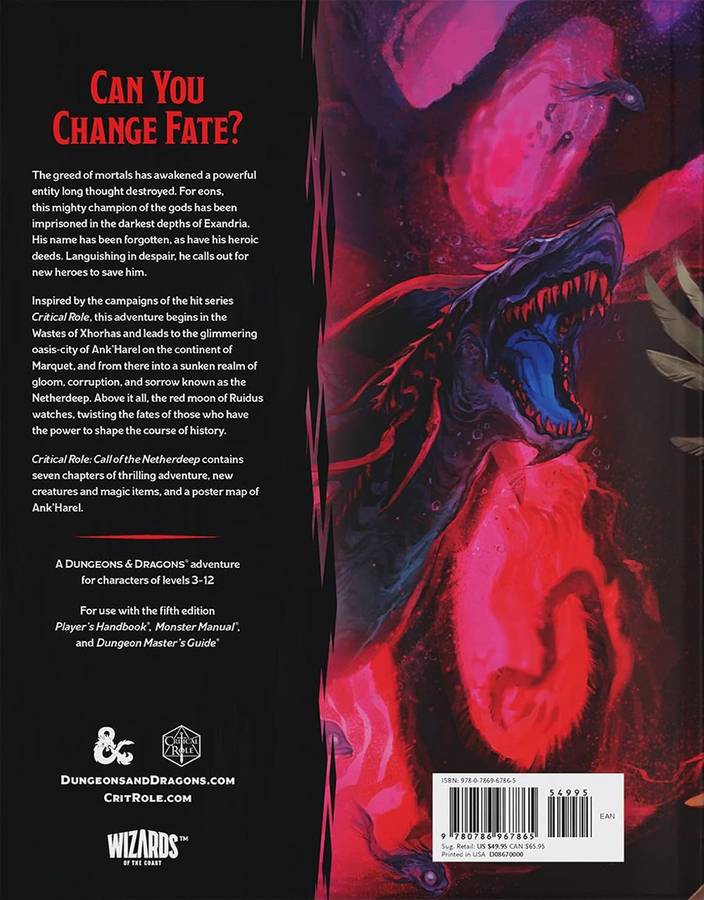 Dungeons & Dragons - Critical Role: Call of the Netherdeep - Hardcover (New) - Wizards of the Coast