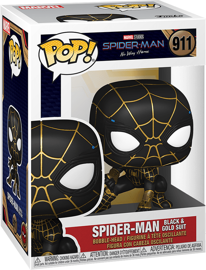 Funko Pop! Marvel 911: Spider-Man: No Way Home - Spider-Man Vinyl Bobble-Head (Black & Gold