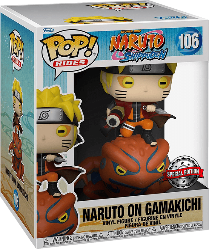 Funko Pop! Rides 106: Naruto Shippuden - Naruto on Gamakichi Vinyl Figure (New) - Funko 2200G