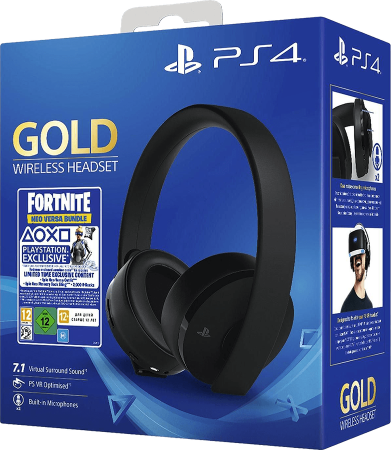 PlayStation 4 Gold Wireless Headset - Black - Fortnite Neo Versa Bundle (PS4 / PS3 / PS Vita)(New)