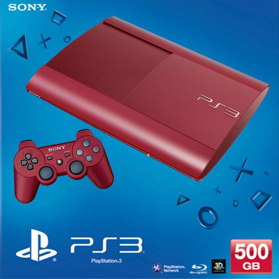 PlayStation 3 Super Slim 500GB Console - Garnet Red (PS3)(Pwned) - Sony Computer Entertainment 3200G