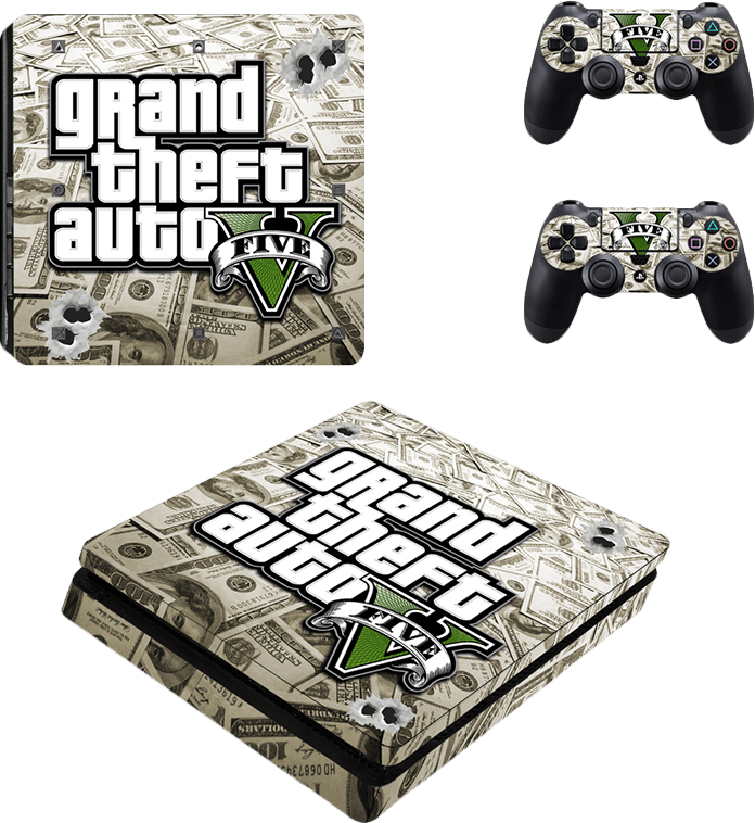 PlayStation 4 Slim Decal / Skin / Vinyl - Grand Theft Auto V - Type 2 (PS4)(New) - Various 1G
