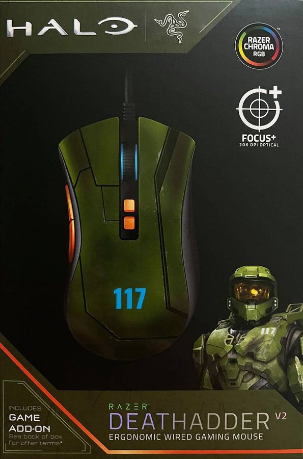 Razer DeathAdder V2 - Ergonomic Wired Gaming Mouse - Halo Infinite (PC)(New) - Razer 600G