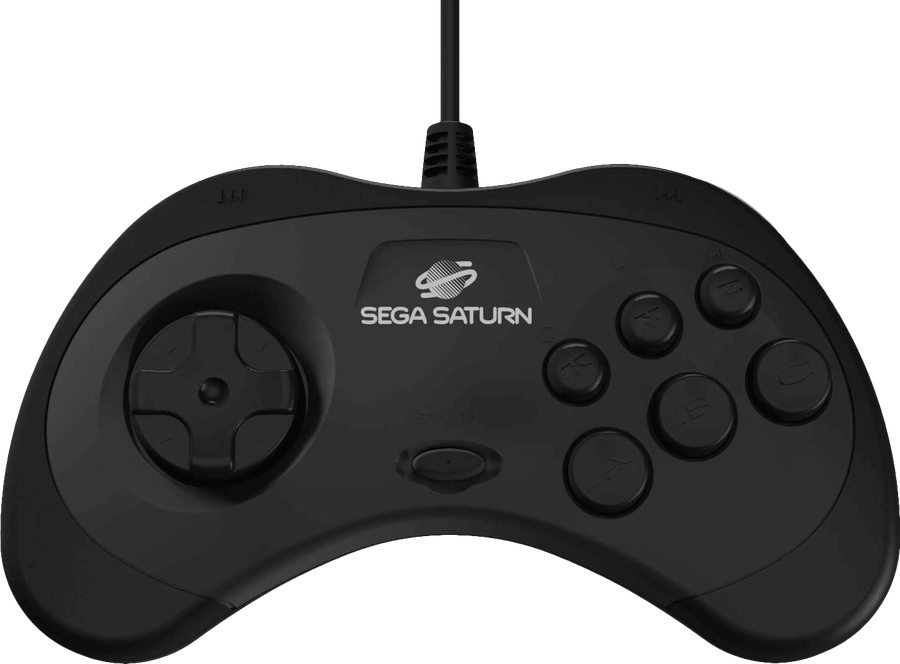 Retro-Bit SEGA Saturn 8 Button USB Controller - Black (PC)(New) - Retro-Bit 600G