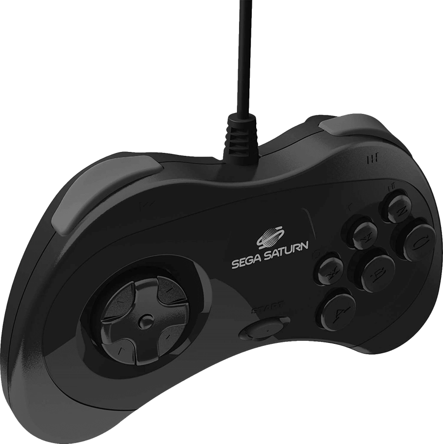 Retro-Bit SEGA Saturn 8 Button USB Controller - Black (PC)(New) - Retro-Bit 600G