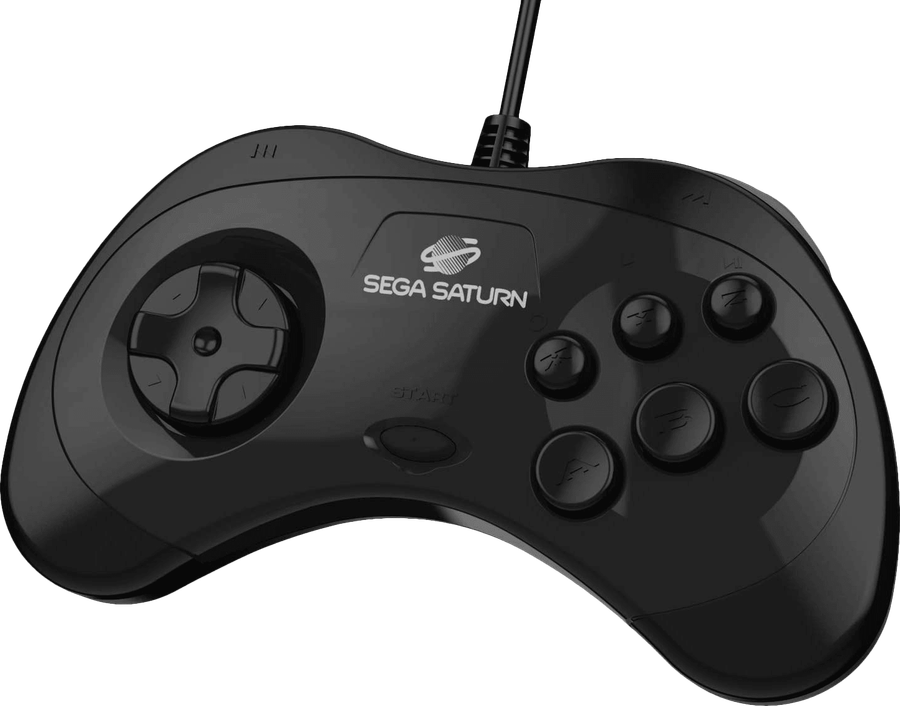 Retro-Bit SEGA Saturn 8 Button USB Controller - Black (PC)(New) - Retro-Bit 600G