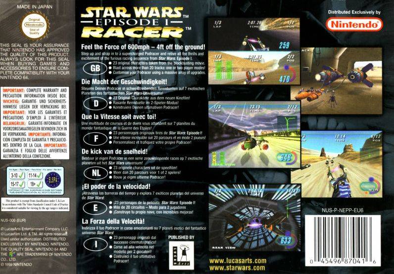 Star Wars: Episode I - Racer (Cart Only)(N64)(Pwned) - Lucasarts Games 130G