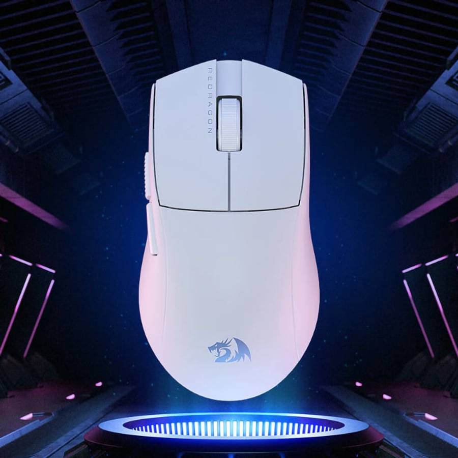 Redragon M916 PRO 1K 3-Mode Wireless Gaming Mouse – White