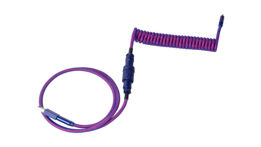 Keychron Premium Coiled Aviator USB Cable | Type-C + USB-A Adapter | Detachable Aviator Connector...