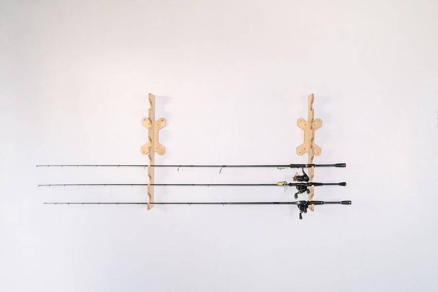 Fishing Rod Rack - Horizontal, Holds 6 Rods - LIGHTEE