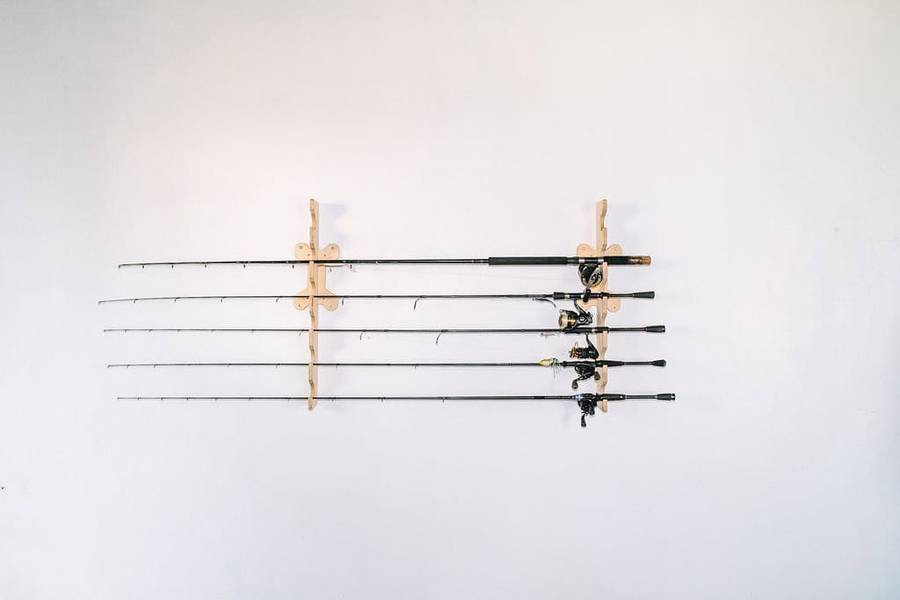 Fishing Rod Rack - Horizontal, Holds 6 Rods - LIGHTEE