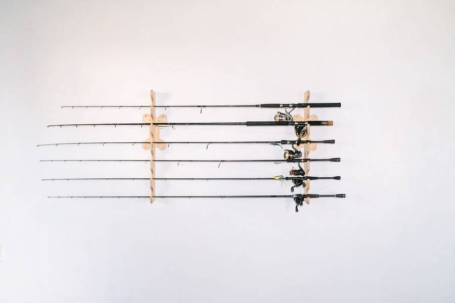 Fishing Rod Rack - Horizontal, Holds 6 Rods - LIGHTEE