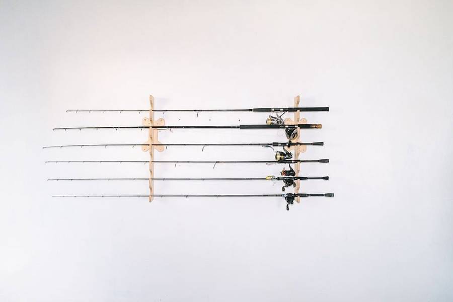 Fishing Rod Rack - Horizontal, Holds 6 Rods - LIGHTEE
