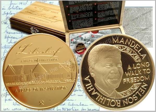 2012 Very rare Mandela Lilliesleaf half ounce .999 Proof gold coin, special box, cd, COA 525