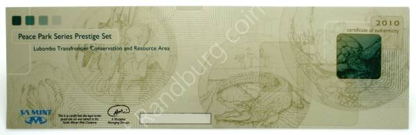2010 Silver 50c 20c 10c 5c Prestige Set Peace Park Series Lubombo cert ob