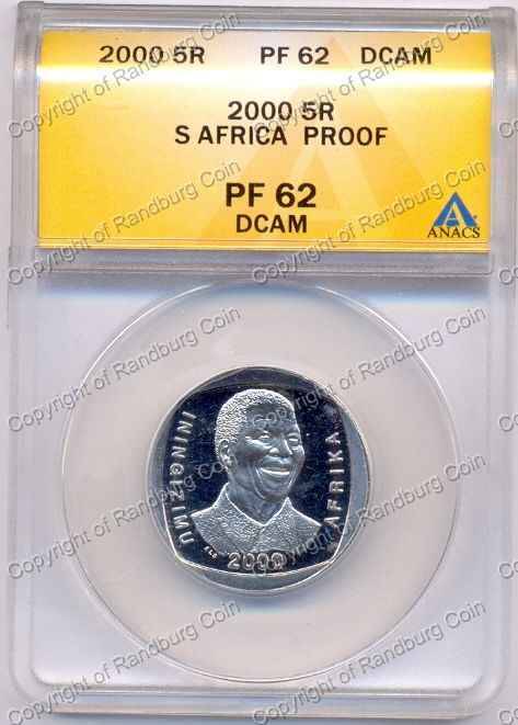 *#* 2000 Proof R5 Mandela - ANACS Graded PF62 DCAM *#*