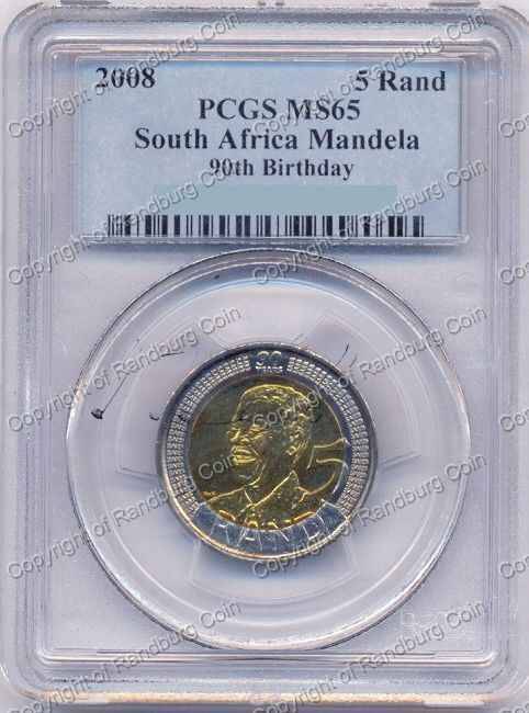*#* 2008 Mandela 90th Birthday Uncirculated R5 PCGS Graded MS65 *#*