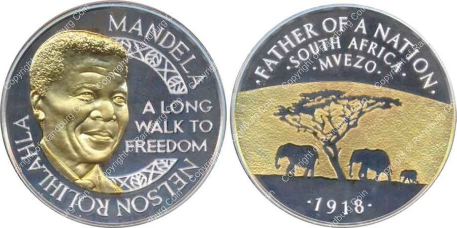 *#* Norway Mint - 100gr Silver Proof Mandela Father of the Nation Medallion in perspex in box + cert