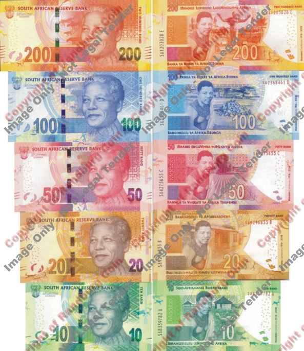 *#* L Kganyago-2nd Issue-Mandela Centenary Set of "SA" prefix Notes - UNCIRCULATED*#*