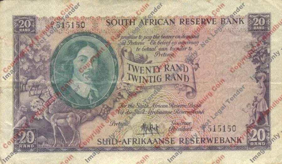*#* MH DE KOCK - 4th Issue - Twenty Rand Eng/Afr VF - see description *#*