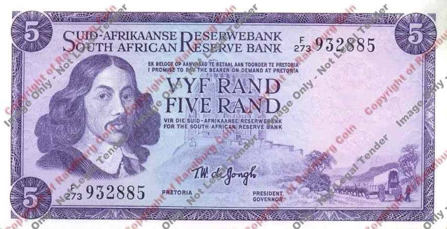 *#* TW de JONGH - 3rd Issue - 5 Rand - Afreng - EF+ *#*