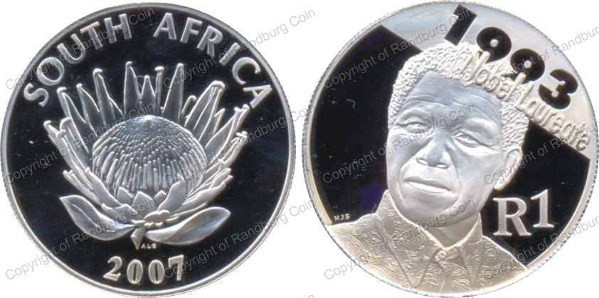 *#* 2007 Silver R1 Mandela - coin ONLY *#*