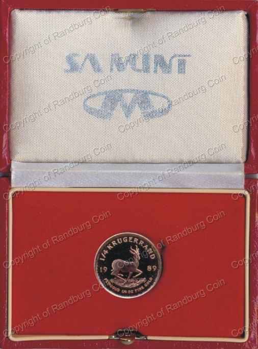 *#* 1989 GRC SA Gold Proof Kruger Rand 1/4 Ounce *#*