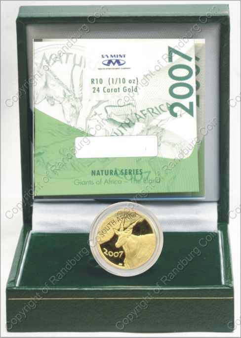 *#* 2007 SA Gold Natura Eland Tenth Ounce - Mintage 445 *#*