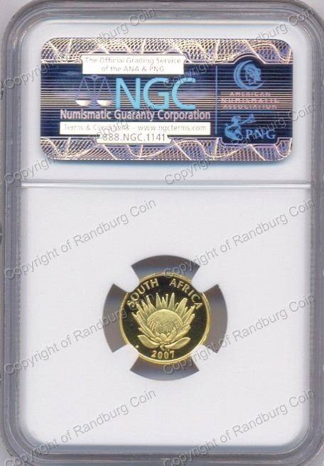 2007_R5_1tenth_oz_PF69_Mandela_Protea_Peace_Slab_coin_revn