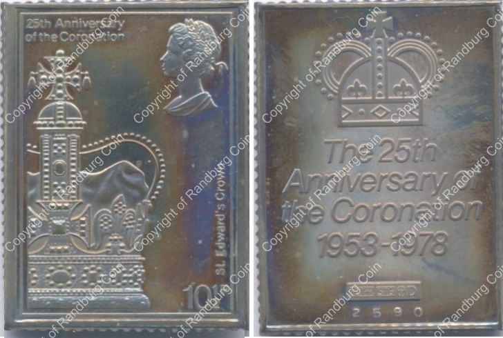 *#* Great Britain 1978 - 25th Anniversary of Coronation of Queen Elizabeth 2 - Silver Stamp *#*