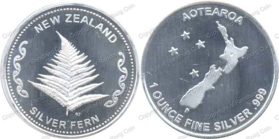 *#* New Zealand Silver Fern 1oz Pure Silver medallion *#*