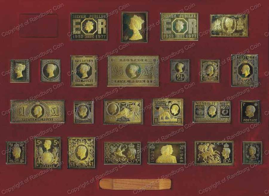 *#* FREE SHIPPING Stamps of Royalty - Queens Silver Jubilee Sterling Silver Set - missing 1 stamp*#*