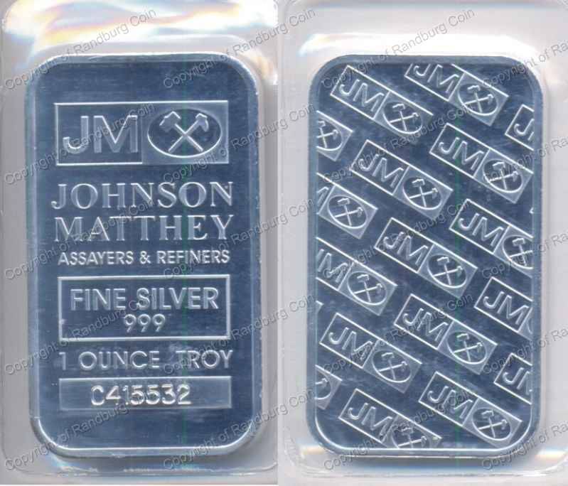 *#* Silver 1 oz  Johnson Matthey Bar *#*