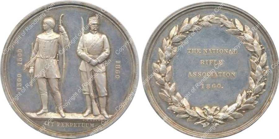 *#* FREE SHIPPING - National Rifle Association 1860 STG Silver Trophy Medallion *#*