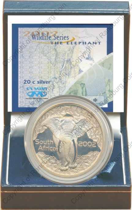 *#* 2002 Silver Wildlife Elephant 20 cent 1oz Mintage 939 *#*