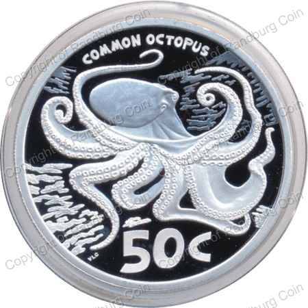 2016 Silver Wildlife Marine Protected Areas 50c Coin rev