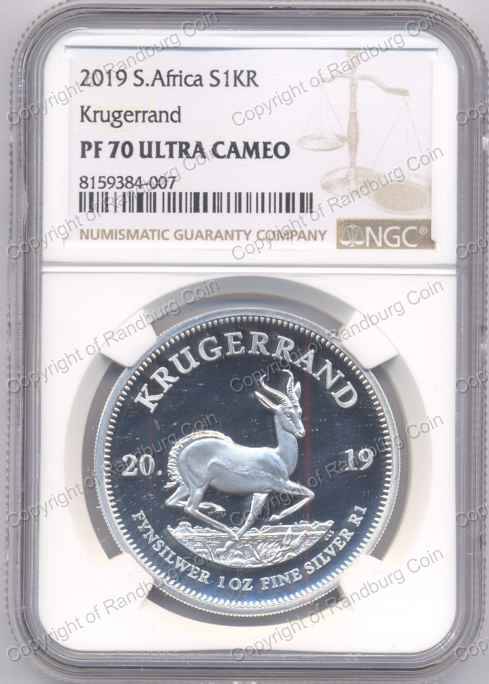 *#* 2019 Fine Silver 1oz Proof Krugerrand NGC PF70 Ultra Cameo *#*