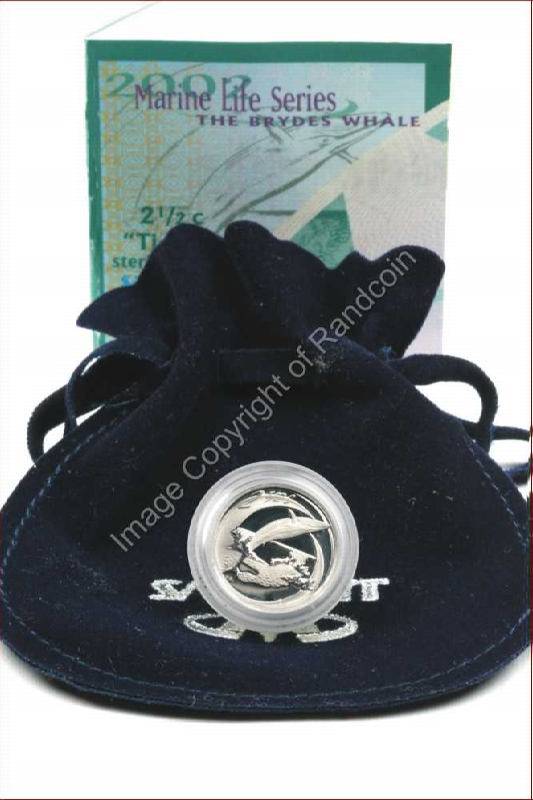 *#* 2002 SA Silver Brydes Whale 2 1/2c Tickey  Mintage 1 602*#*