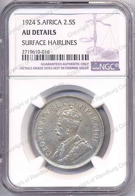 *#* 1924 SILVER HALF CROWN NGC SLABBED AU DETs SURFACE HAIRLINES *#*