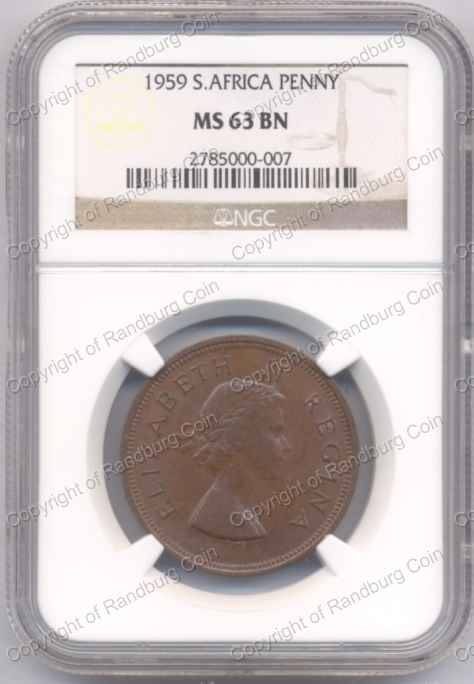 *#* 1959 NGC PENNY SLABBED MS 63 BN *#*
