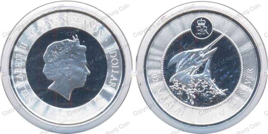 *#* Cayman Islands Silver 1oz Uncirculated 1 Dollar - Marlin *#*