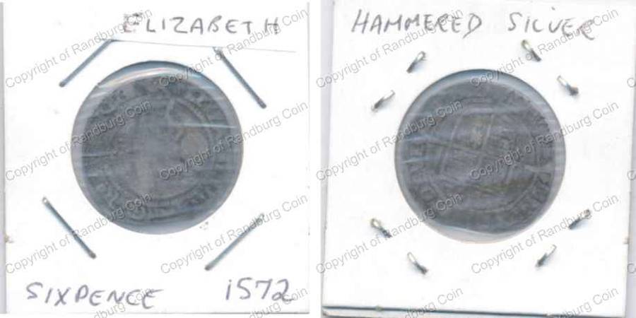 *#* Great Britain 1572 - Elizabeth 1 Hammered Silver Sixpence *#*