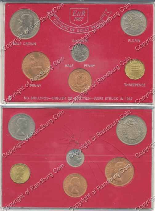 *#* Great Britain 1967 Coin Set in Perspex Holder *#*