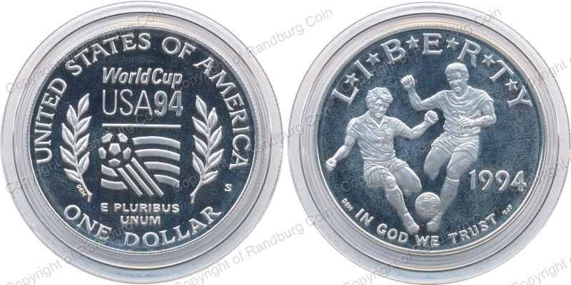 *#* USA 1994 Proof Silver Dollar Soccer World Cup Commemorative Coin = NO Certificate *#*